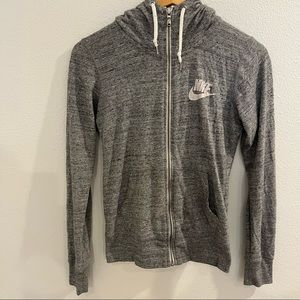 Nike gym vintage full zip hoodie sweatshirt heather gray